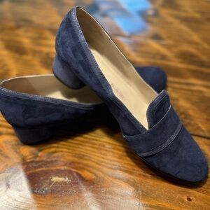 AMALFI by Rangoni navy suede blue round block heel NWOT size 11
